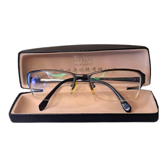 DIOR Vintage Eyewear for Men  (Prescribed) & Leather Case Chic 80's - Picture 1 of 14